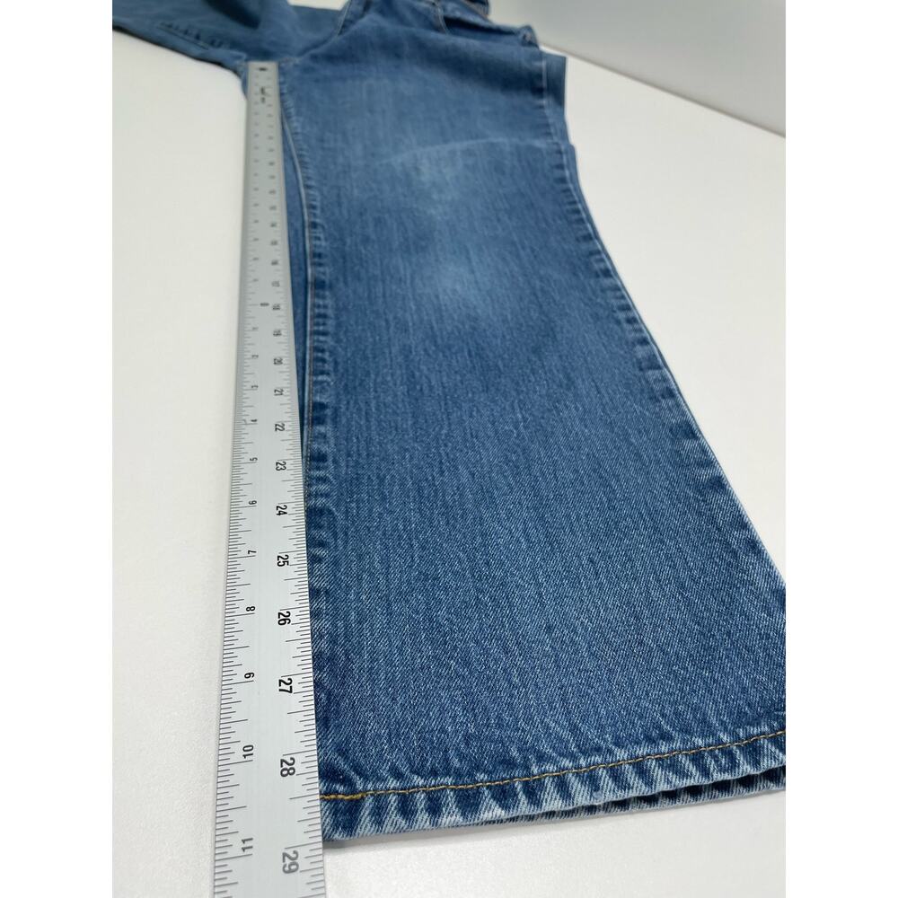 Lands End Straight Leg Jambes Droites High Waisted Jeans Denim Blue Womens 12‎ - Picture 9 of 10